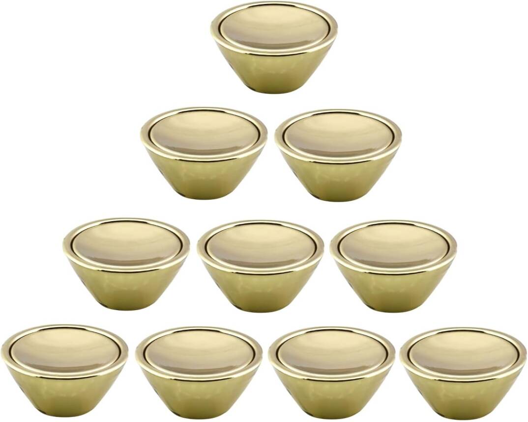 10 Adet Delta Düğme Gold Mobilya Mutfak Dolap Dolabı Çekmece Kulpu Kulbu Plastik Altın Tek Vida Kulp - 1