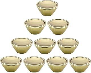 10 Adet Delta Düğme Gold Mobilya Mutfak Dolap Dolabı Çekmece Kulpu Kulbu Plastik Altın Tek Vida Kulp - 1