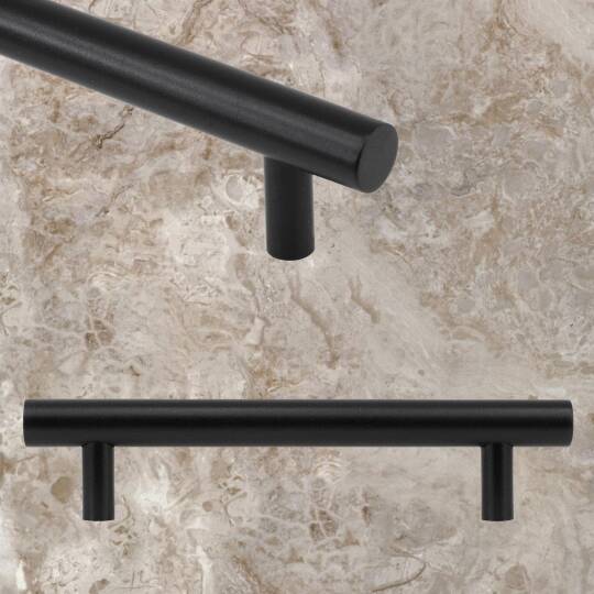 10 Adet RoseMary Mobilya Mutfak Çekmece Dolap Kapak Kulpu Kulbu 128 mm Mat Siyah Metal Kulp (10 ADET)