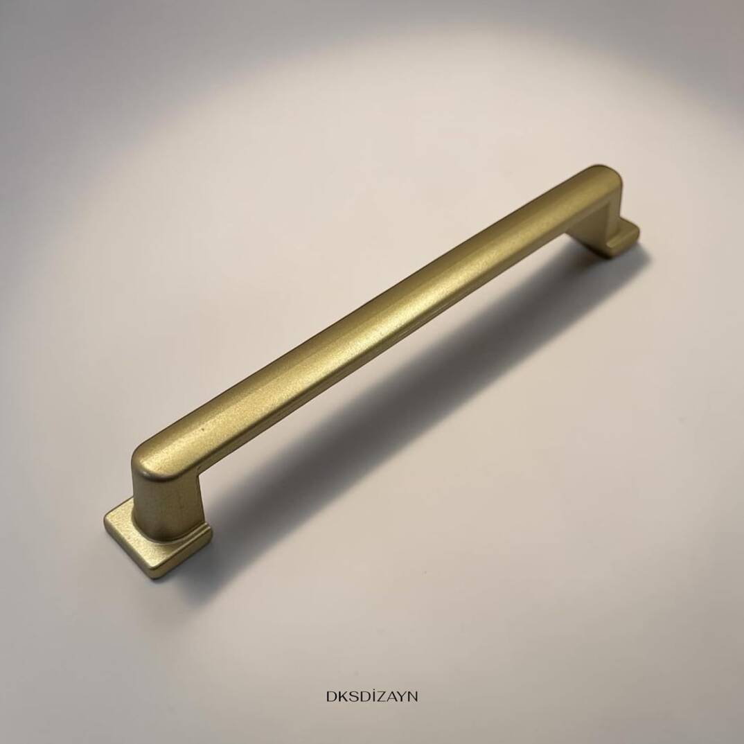 5 ADET Aysima Mat Altın Dolap Kulpu 160 mm – Metal Sağlam Yapı Modern Mobilya Kulpu - 1