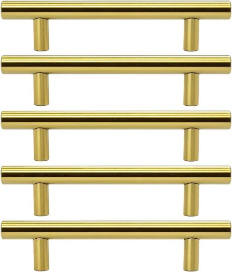Alteta 5 ADET (128 mm - 12.8 cm) Gold Altın Metal Mobilya Mutfak Çekmece Dolap Kulbu Kulpu Kulpları