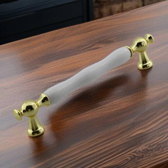 Aruh Porselen Gold Altın Kulp 160 mm Mobilya Çekmece Mutfak Dolabı Dolap Kapak Kulplar Kulb Kulpu
