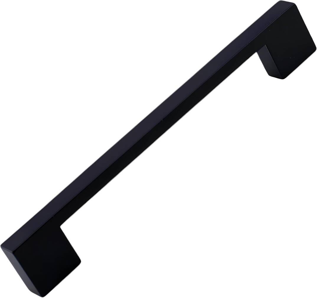 Dar Köprü Kulp 128 mm Mat Siyah Metal Mobilya Mutfak Çekmece Dolap Dolabı Kapak Kulbu Kulpu 12.8 cm - 1
