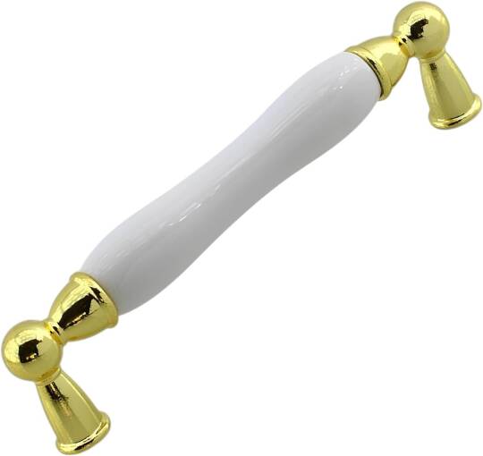 Domaniç Porselen Altın Beyaz Kulp 128 mm Mobilya Çekmece Mutfak Dolabı Dolap Kapak Kulplar Kulb Kulp