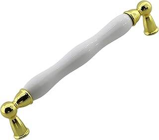Domaniç Porselen Altın Beyaz Kulp 160 mm Mobilya Çekmece Mutfak Dolabı Dolap Kapak Kulplar Kulb Kulp