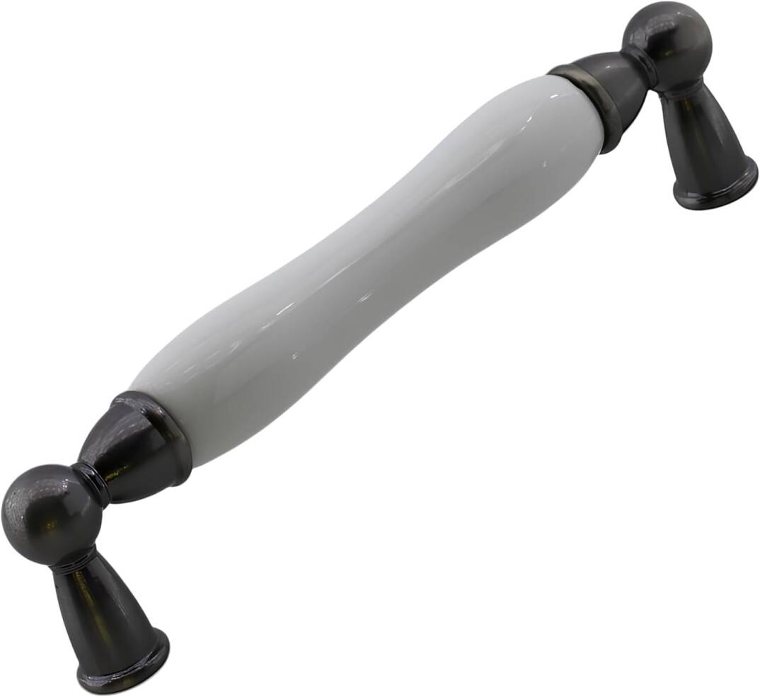 Domaniç Porselen Antik Nikel Kulp 128 mm Mobilya Çekmece Mutfak Dolabı Dolap Kapak Kulplar Kulb Kulp - 1
