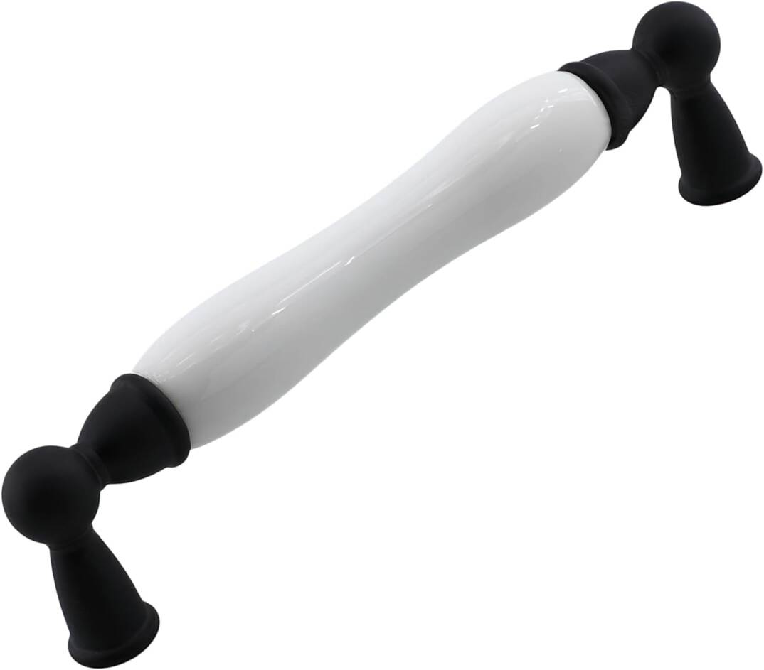 Domaniç Porselen Mat Siyah Kulp 128 mm Mobilya Çekmece Mutfak Dolabı Dolap Kapak Kulplar Kulb Kulp - 1