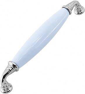 Helen Mavi Porselen Krom Kulp 128 mm 12.8 cm Mobilya Çekmece Dolabı Dolap Kapak Kulplar Kulb Kulpu
