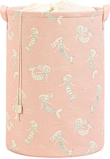 Ocean Home Textile Çocuk Odası Ağzı Büzgülü Deniz Kızı Oyuncak Sepeti 36 x 48 cm