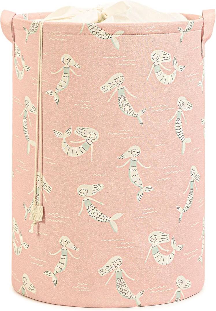 Ocean Home Textile Çocuk Odası Ağzı Büzgülü Deniz Kızı Oyuncak Sepeti 36 x 48 cm - 1
