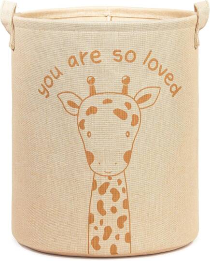 Ocean Home Textile Çocuk Odası Sevimli Zürafa Jüt Dokuma Kumaş Oyuncak Sepeti 33 x 40 cm