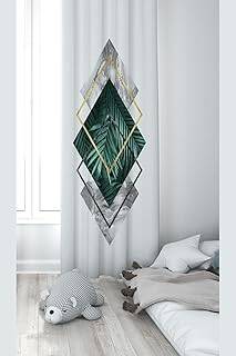 Pelangi Beyaz Doğa Yaprak Desenli Dijital Baskı Yıkanabilir Bebek Çocuk Odası Fon Perdesi, yeşil-beyaz 70 x 270 - 1