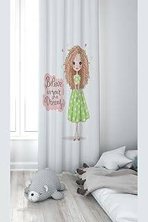 Pelangi Beyaz Prensens Desenli Dijital Baskı Yıkanabilir Bebek Çocuk Odası Fon Perdesi, çok renkli 70 x 200