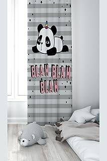Pelangi Gri Panda Desenli Dijital Baskı Yıkanabilir Bebek Çocuk Odası Fon Perdesi, gri 70 x 200, 110381702001