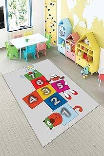 Pelangi Gri Seksek Desenli Yıkanabilir Kaymaz Taban Leke Tutmazbebek Ve Çocuk Odası Halısı, Açık Gri-Renkli 100 x 600, 901357151100600 - 1