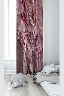 Pelangi Pembe Katmanlı Desenli Dijital Baskı Yıkanabilir Bebek Çocuk Odası Fon Perdesi, pembe 140 x 240