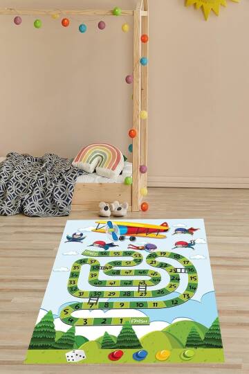 Pelangi Sayılar Yıkanabilir Kaymaz Taban Leke Tutmaz Çocuk Odası Halısı, Kırmızı-Sarı-Mavi-Yeşil 120 x 200