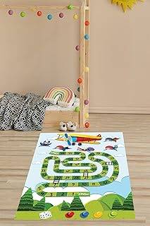 Pelangi Sayılar Yıkanabilir Kaymaz Taban Leke Tutmaz Çocuk Odası Halısı, Kırmızı-Sarı-Mavi-Yeşil 120 x 200
