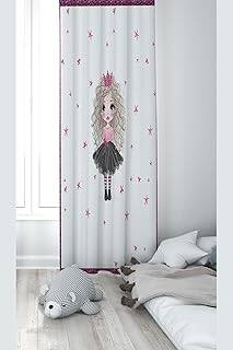 Pelangi Su Yeşili Tavşan Desenli Dijital Baskı Yıkanabilir Bebek Çocuk Odası Fon Perdesi, beyaz-fuşya 140 x 200 - 1