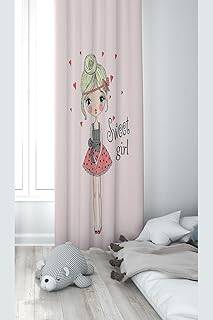 Pelangi Sweet Girl Desenli Dijital Baskı Yıkanabilir Bebek Çocuk Odası Fon Perdesi, pudra 140 x 240 - 1