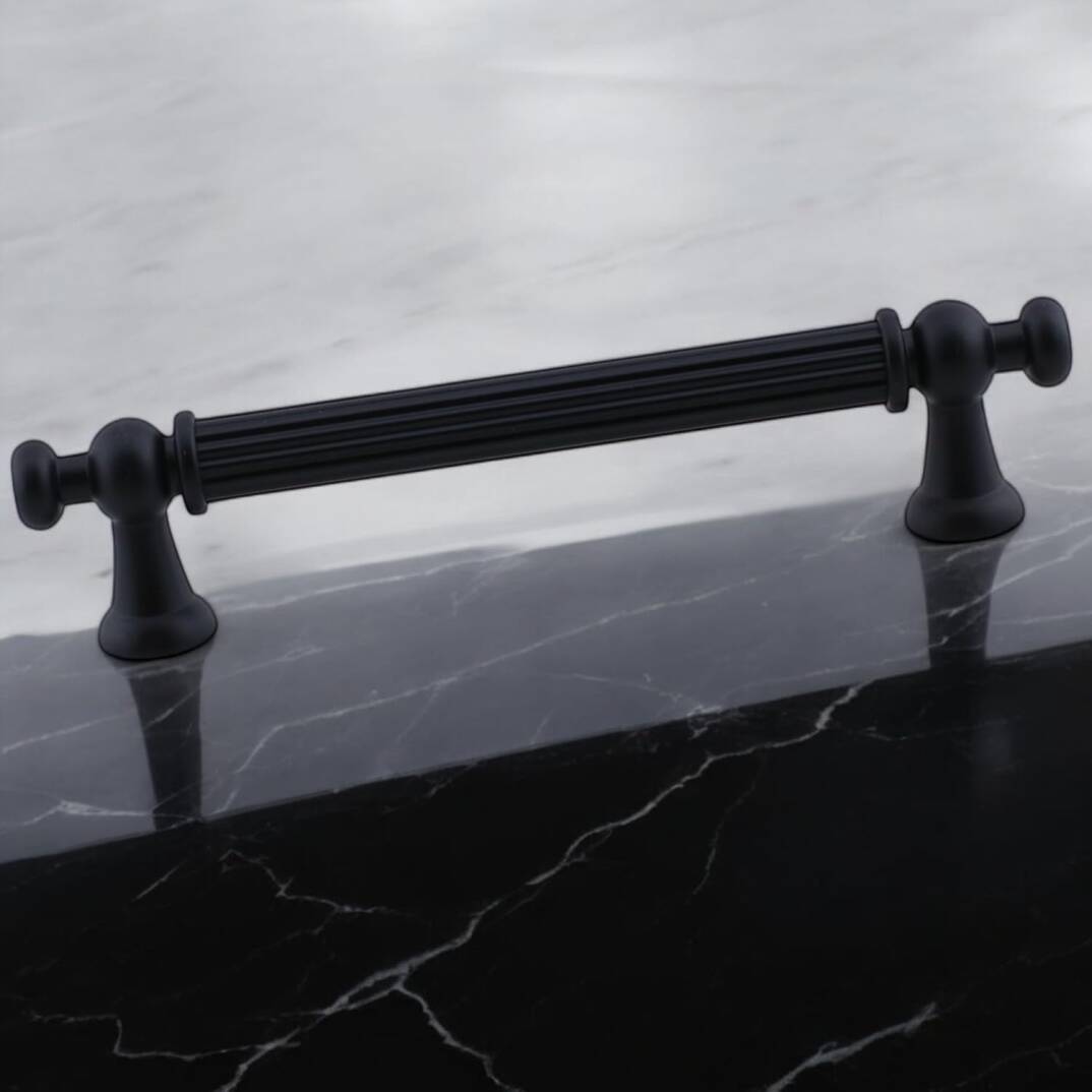 Selçuklu (128 mm - 12.8 cm) Mat Siyah Metal Mobilya Mutfak Çekmece Dolap Dolabı Kulbu Kulpu Kulpları - 1