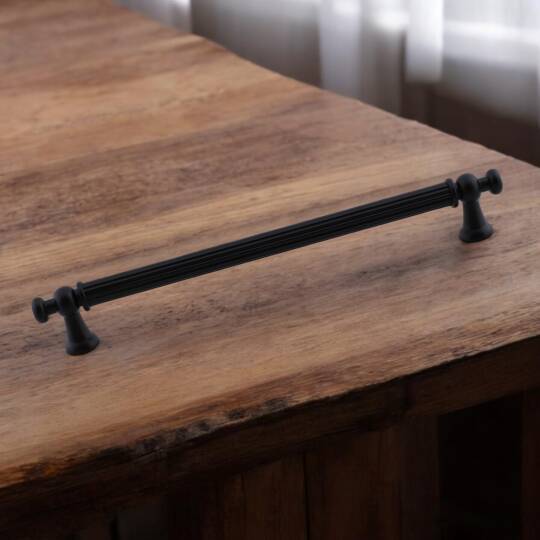 Selçuklu (224 mm - 22.4 cm) Siyah Metal Mobilya Mutfak Çekmece Dolap Dolabı Kulbu Kulpu Kulpları
