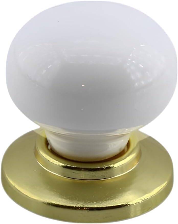 Tere Porselen Gold & Altın Beyaz Düğme Mobilya Mutfak Çekmece Dolap Dolabı Kulpu Kulbu Kulpları - 1